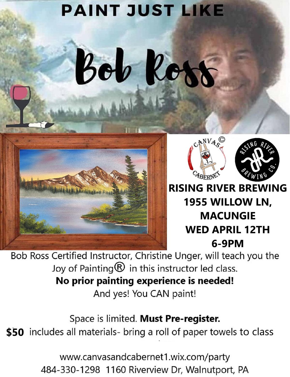 Paint Like Bob Ross at Rising River Brewing, Rising River Brewing