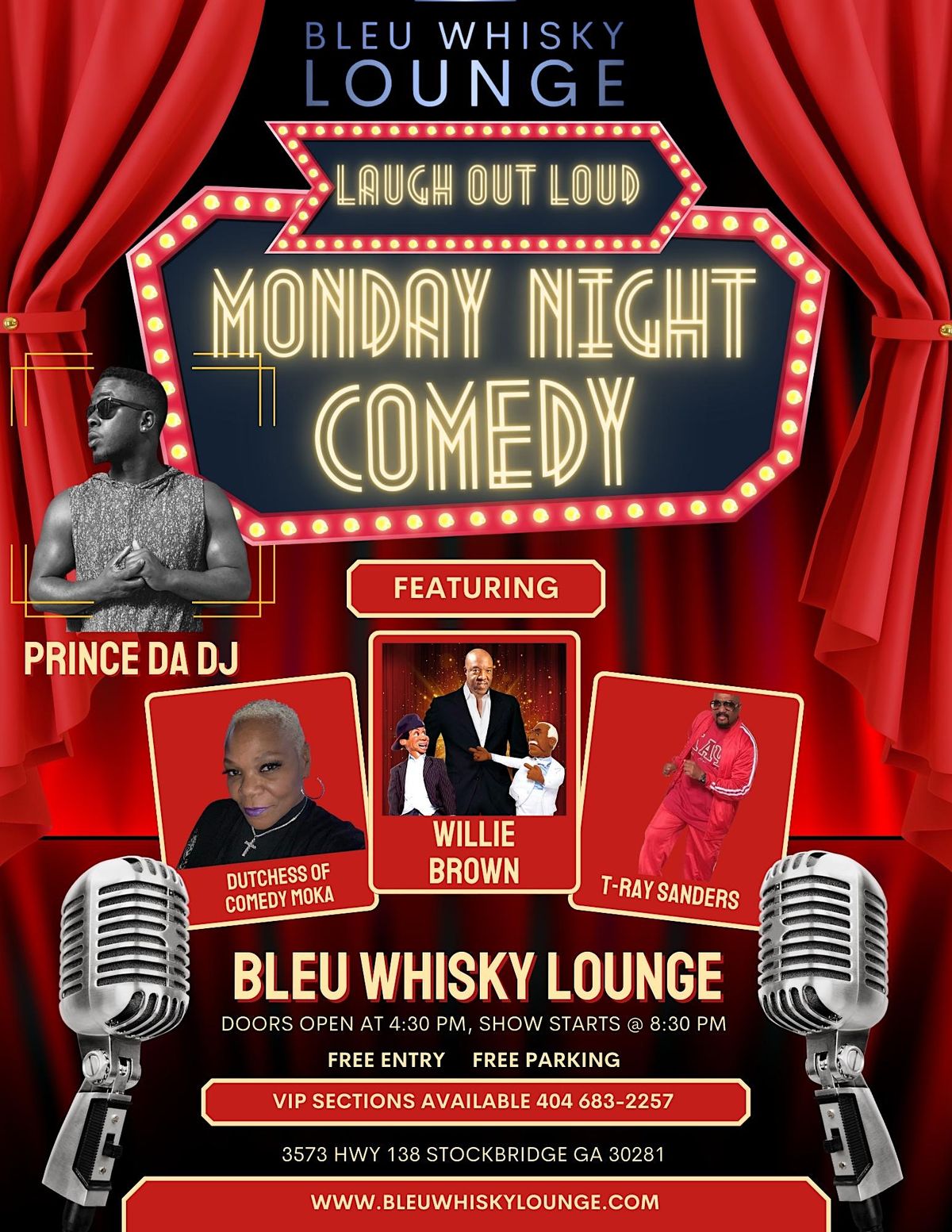 Free Monday Night Comedy Show, WhiskyTees (We Are Now Bleu Whisky