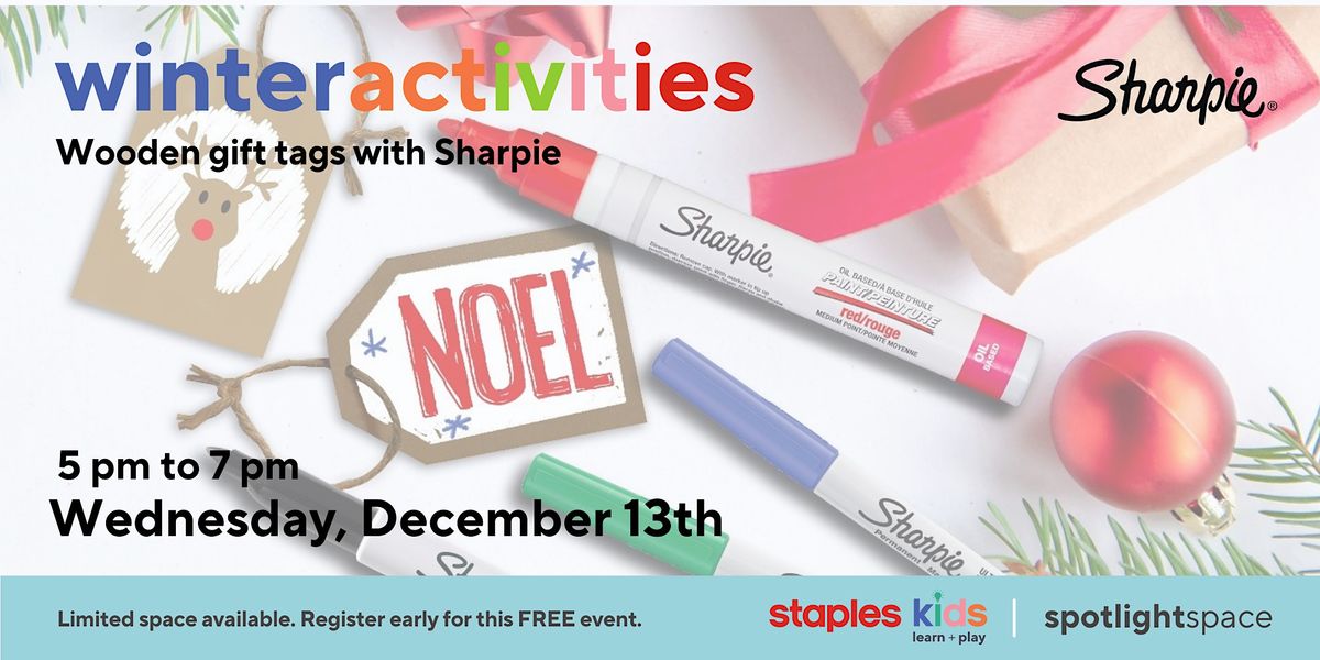 Wooden Gift Tags with Sharpie, Staples Brampton, December 13 2023