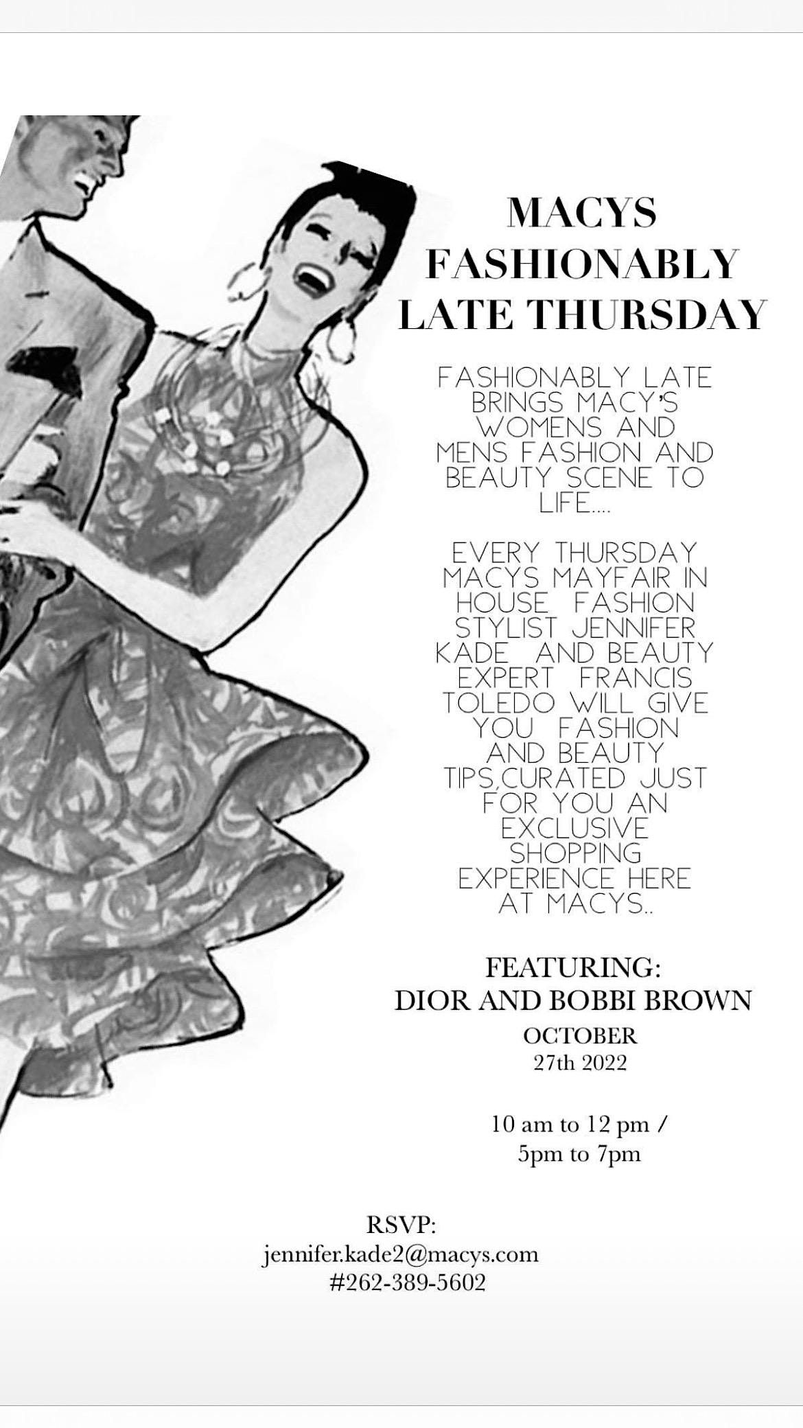 Macy’s Fashionably Late Thursday, Macy's Mayfair, Wauwatosa, December