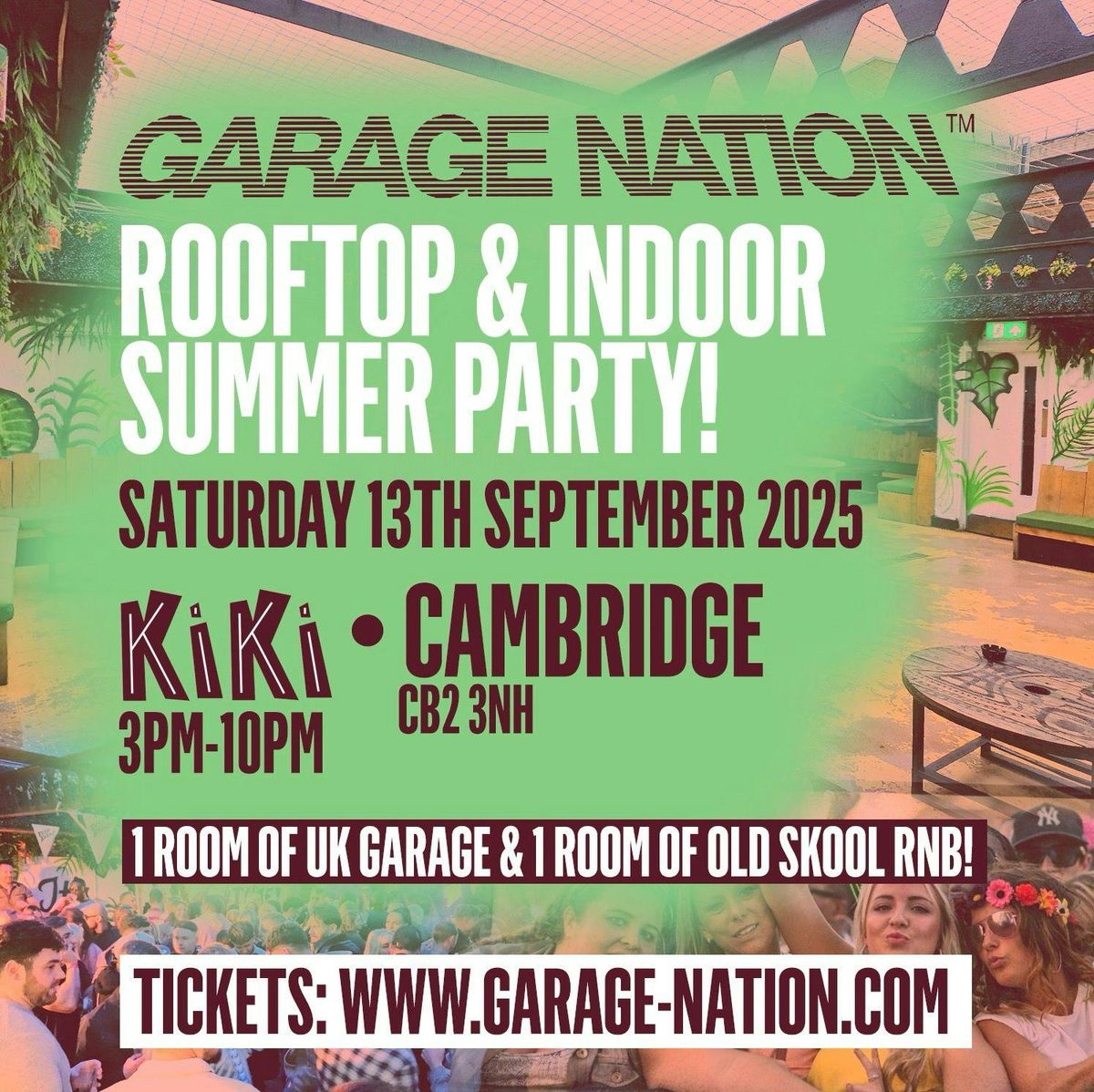 Garage Nation Rooftop &amp; Indoor Summer Party, 13 September | Event in Cambridge | AllEvents