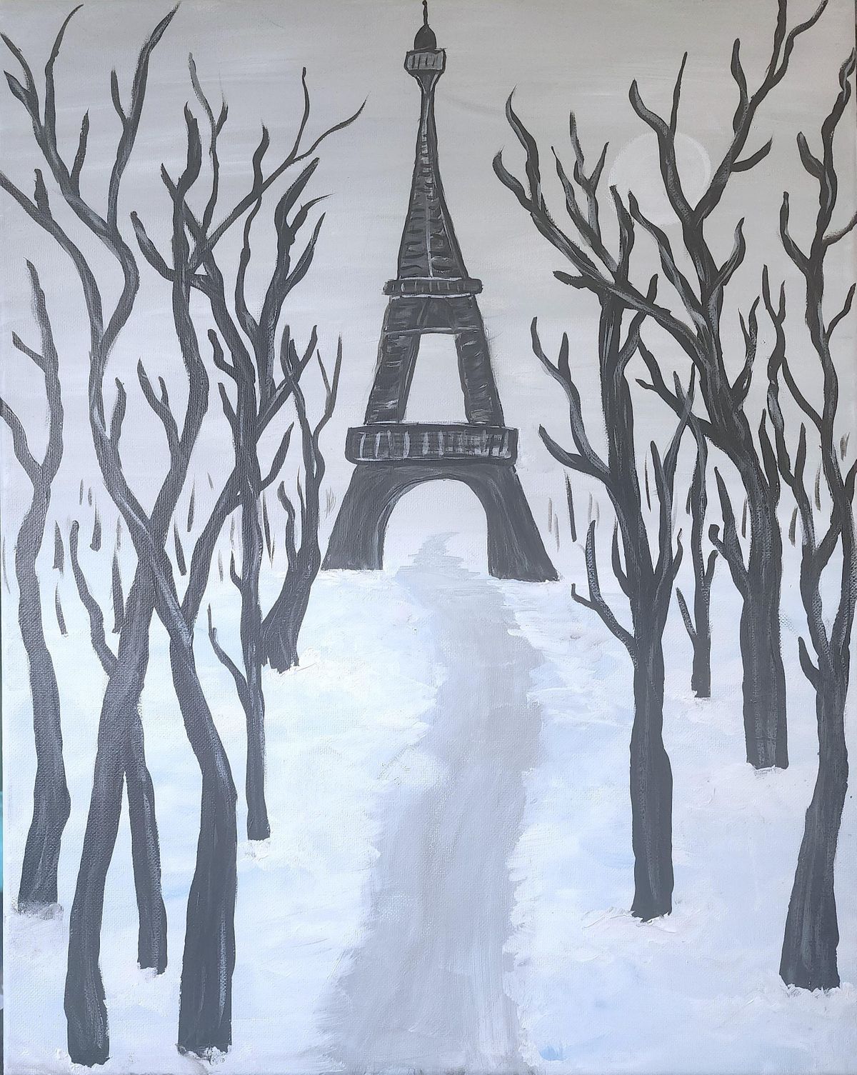 Paint and sip with this Winter in Paris painting Sponsored event