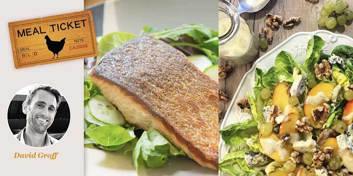 MealticketSF's Private Live Cooking Class -Salmon, Little Gem & Peach Salad, 10 October | Online Event