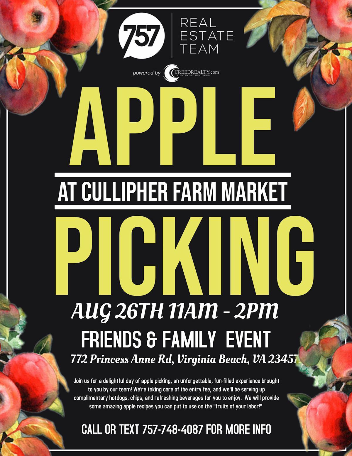 757 Real Estate Team Apple Picking At Cullipher Farm Market, Cullipher Farm Market, Virginia
