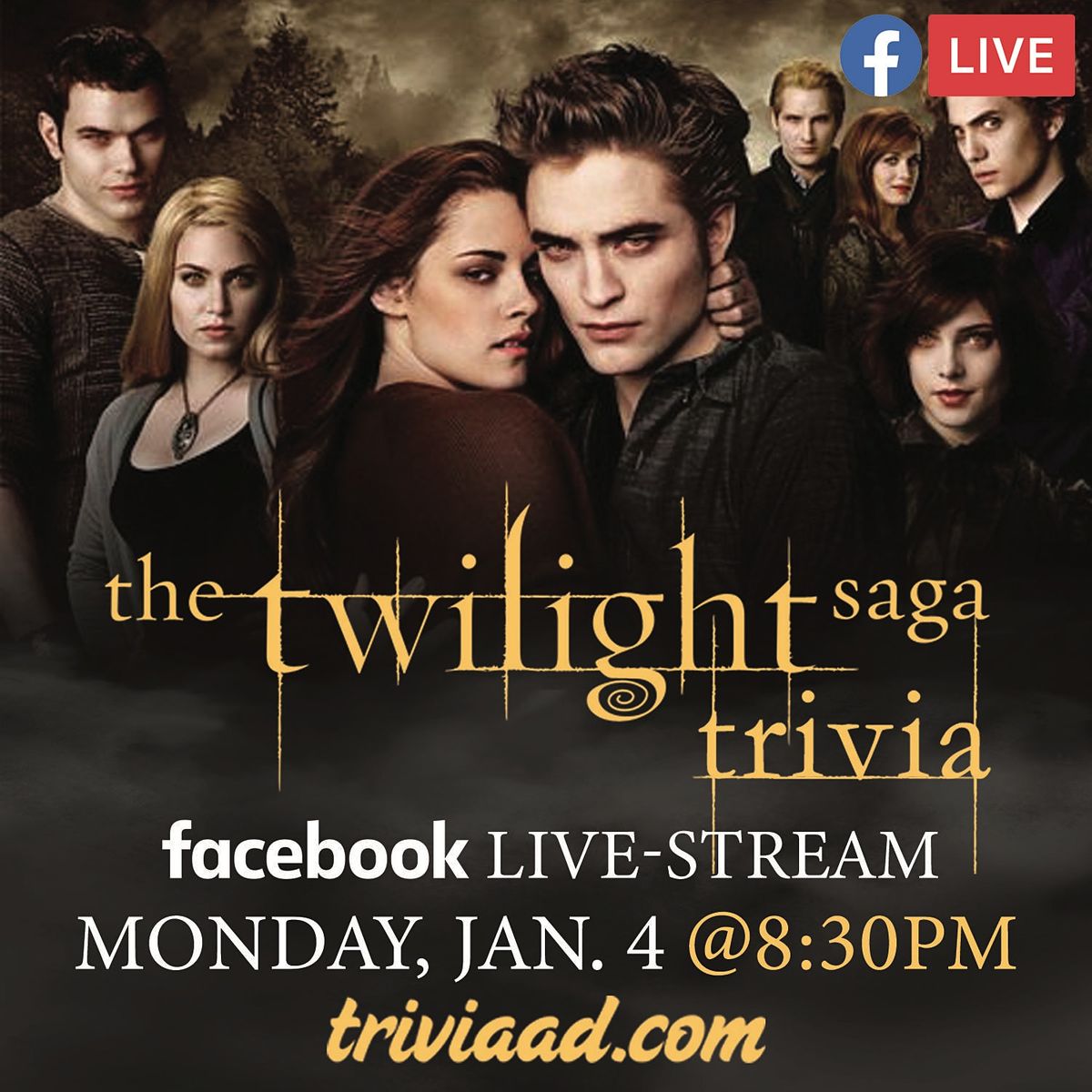 Twilight Saga Movie Trivia Live Stream January 4 2021 Online Event Allevents In twilight saga calendar 2021