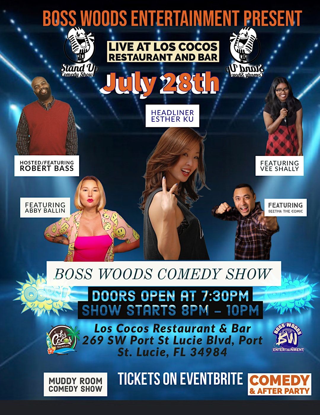 Boss Woods Comedy Show, Los Cocos Restaurant & Bar, Port St. Lucie