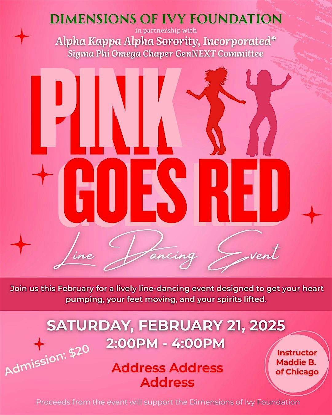 Pink Goes Red Line Dancing Event, 21 February | Event in Gary | AllEvents