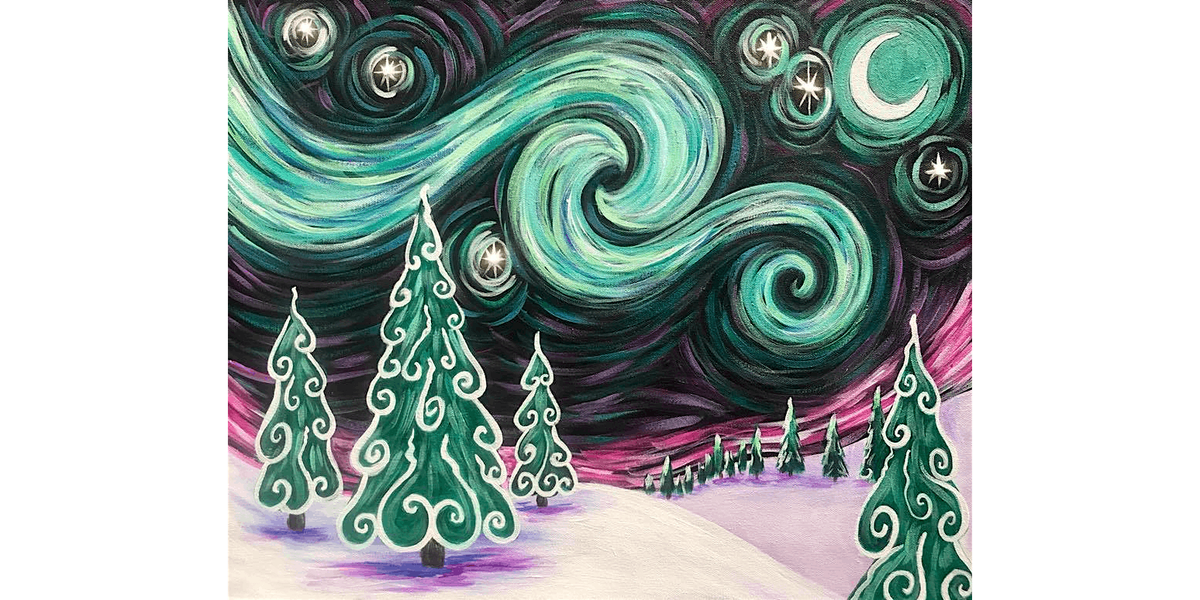 Starry Northern Lights - Paint and Sip in San Francisco | Classpop!™, 14 December | Event in Danville | AllEvents
