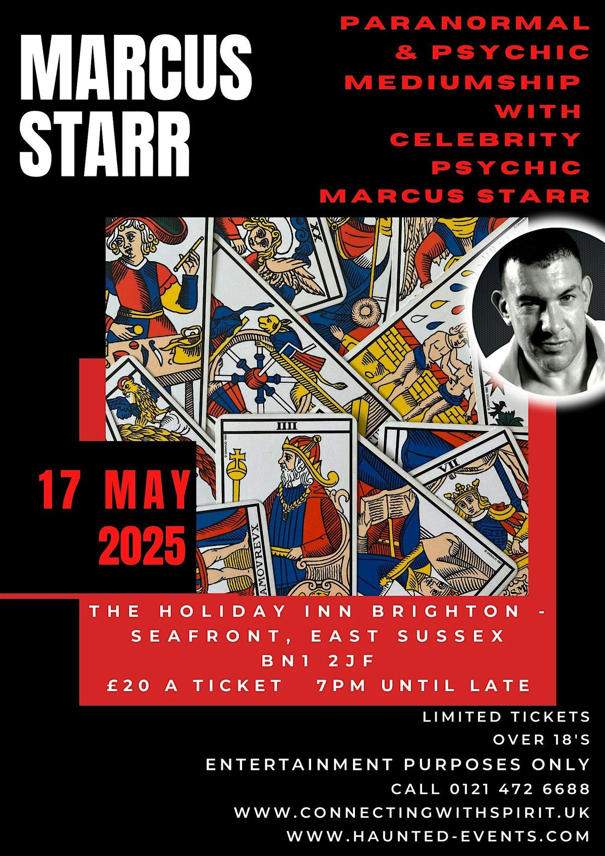Paranormal & Psychic Mediumship with Celebrity Psychic Medium Marcus Starr, 17 May | Event in Brighton and Hove