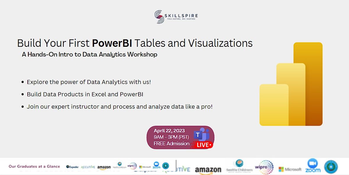 Build Your First PowerBI Tables and Visualizations, April 22 2023 ...