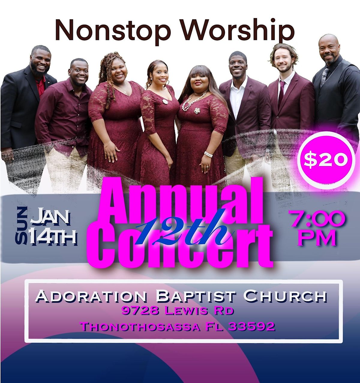 Nonstop Worship’s 12th Annual Concert, Adoration Baptist Church