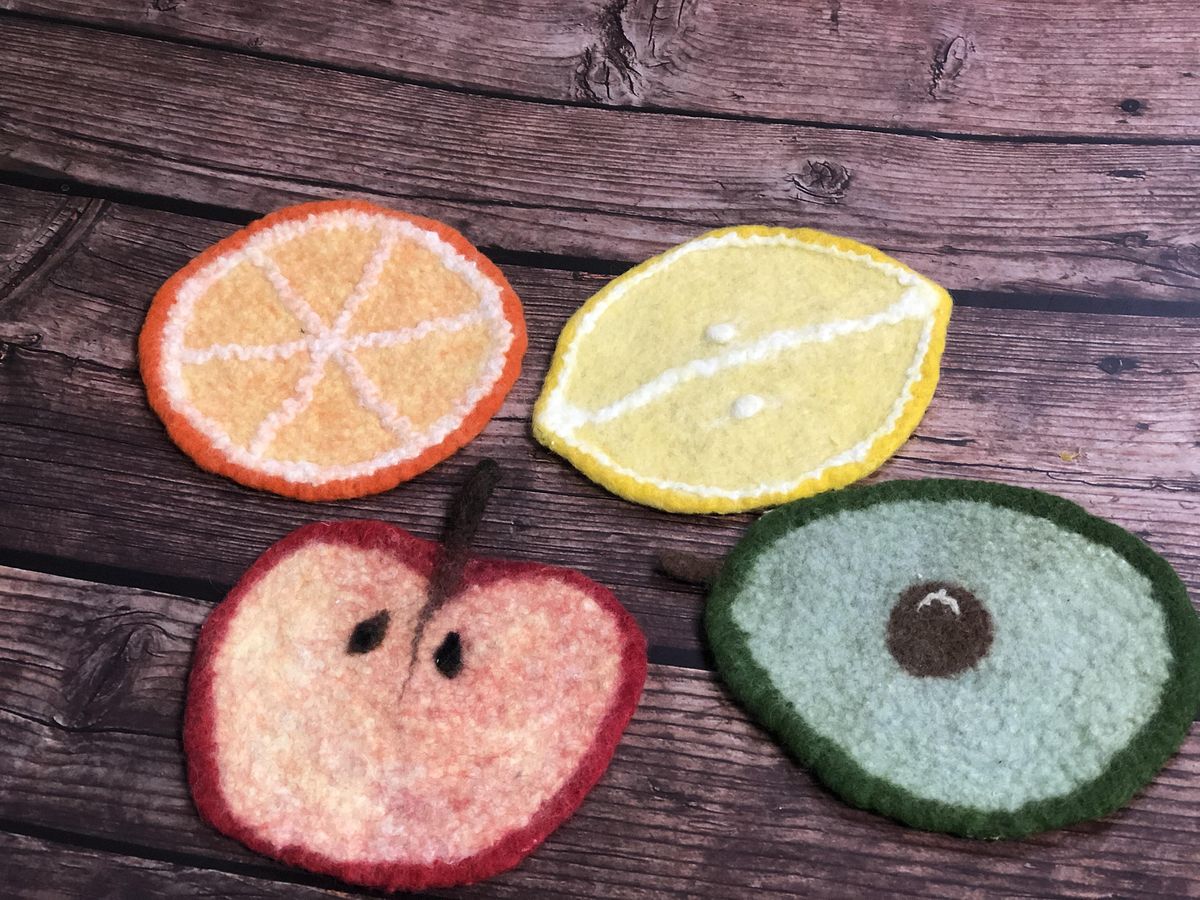 Felting for beginners. Coasters Set of two., 595 Burrard St