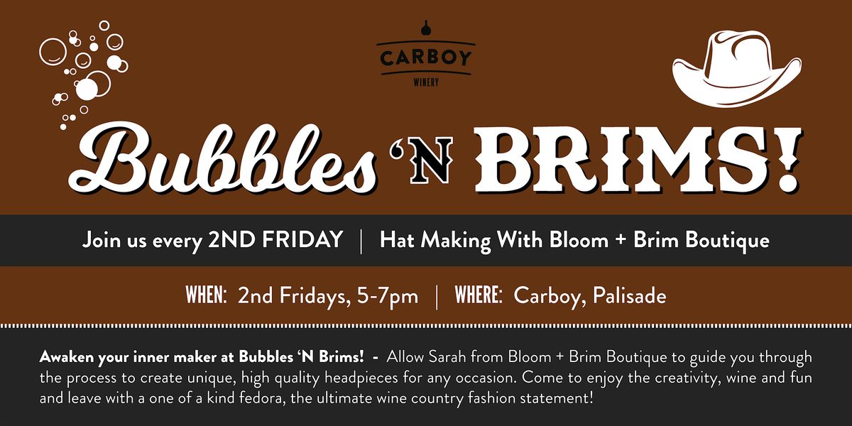 Bubbles and Brims - A Hat Making Party! | Event in Palisade | AllEvents