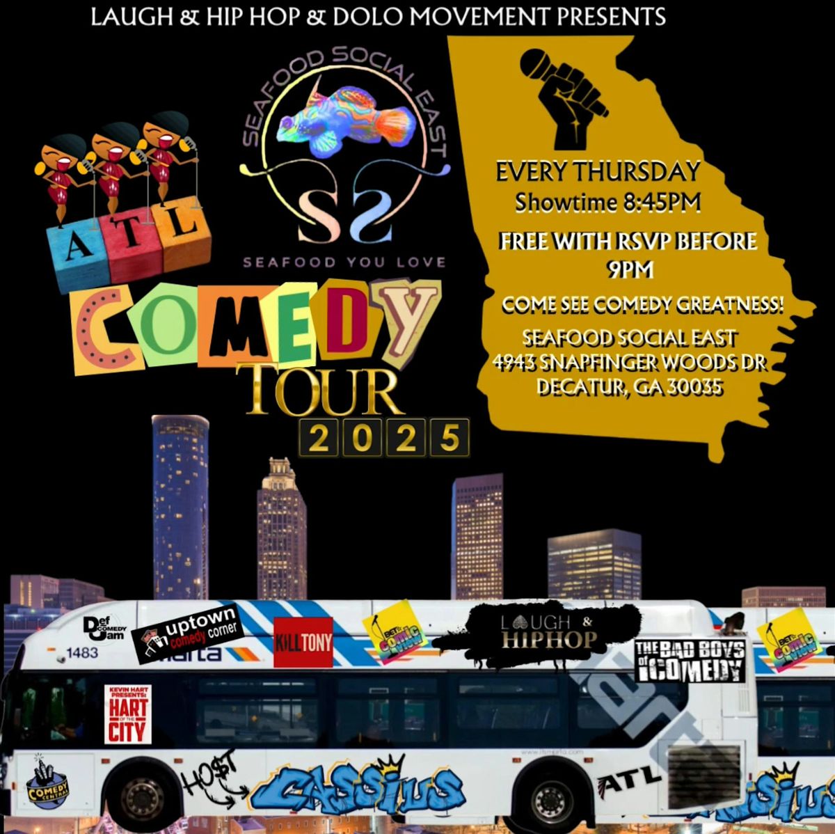 THE  ATL COMEDY TOUR 2025 @  SEAFOOD SOCIAL EAST | Event in Decatur | AllEvents