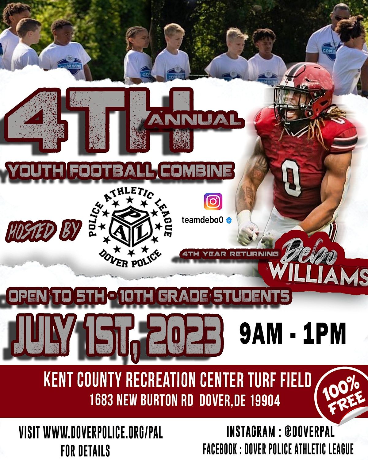 Dover PAL Youth Football Combine, Kent County Parks and Recreation