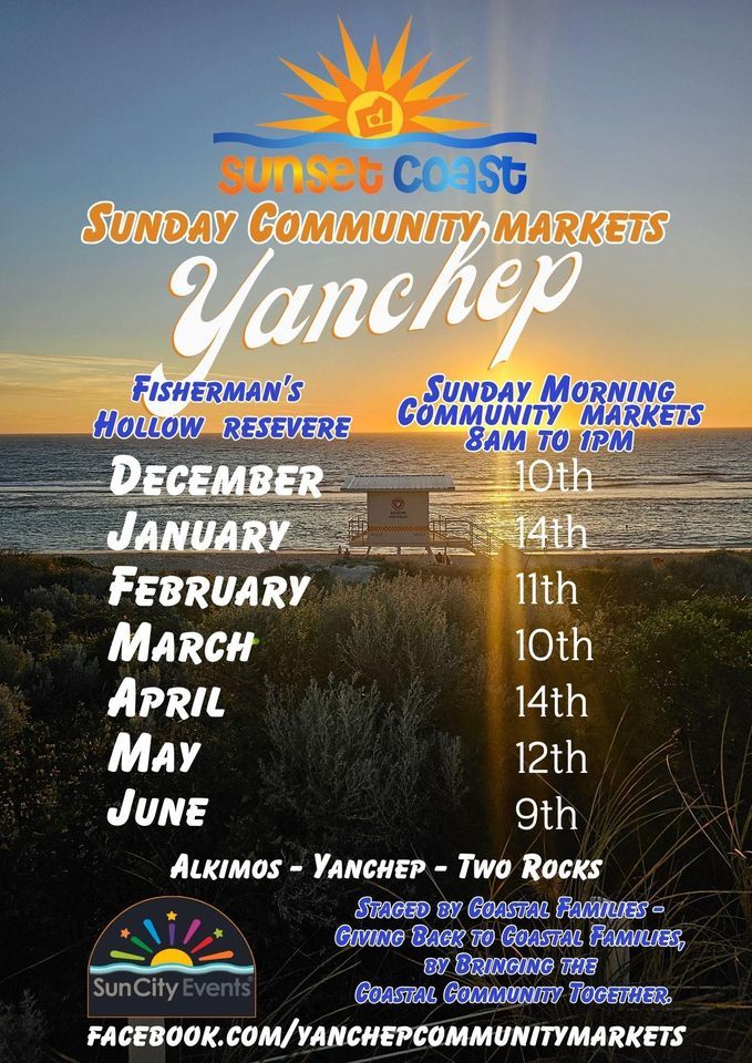 Yanchep Sunday Morning Markets by Sunset Coast Markets, Yanchep Fishermans Hollow, Joondalup, 14