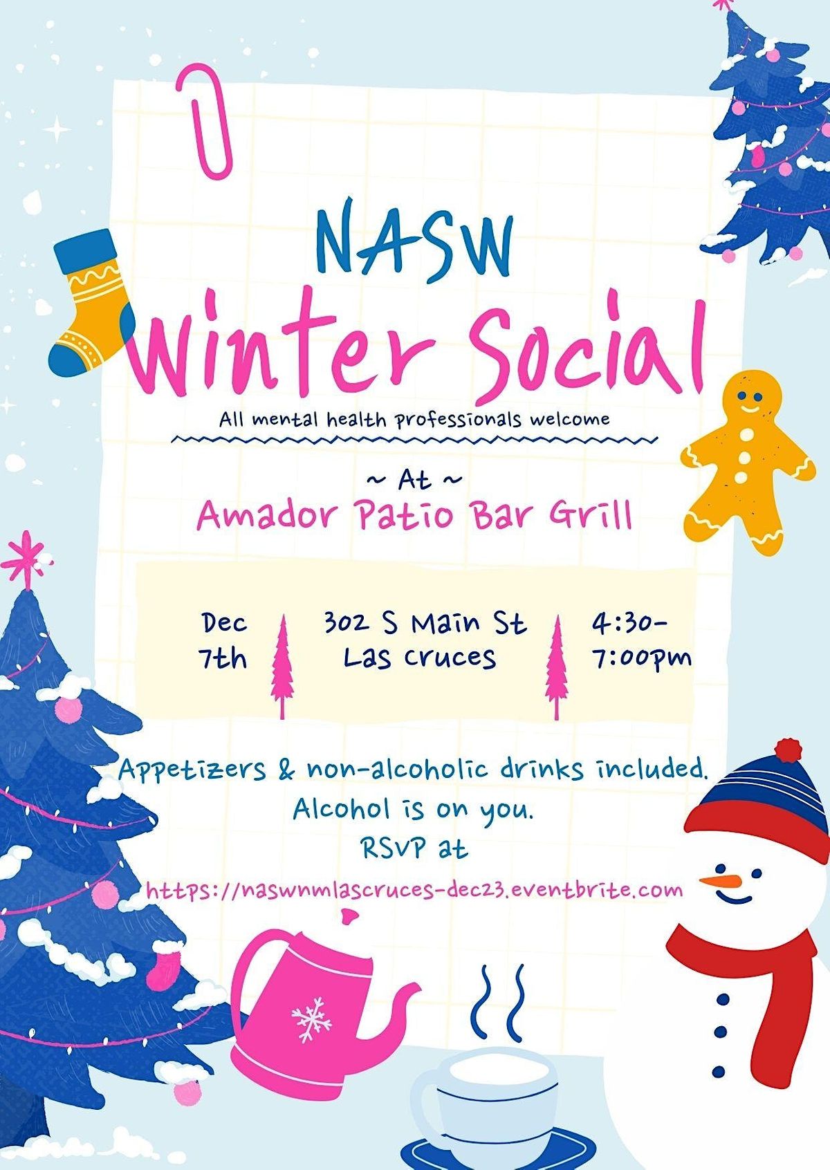 NASW Winter Social, Amador Patio Bar Grill, Las Cruces, 7 December 2023