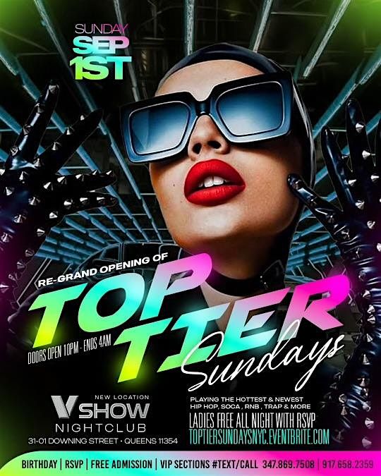 TOP TIER SUNDAYS AT V SHOW NIGHTCLUB | Event in Queens | AllEvents