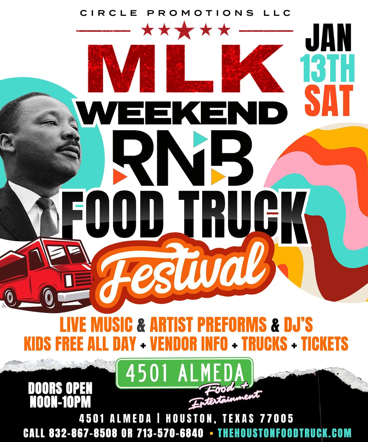 MLK R&B Food Truck Festival @ 4501 Almeda Food Truck Park - Sat. Jan