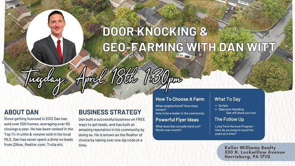 KW Edu Door Knocking & GeoFarming with Dan Witt, Keller Williams