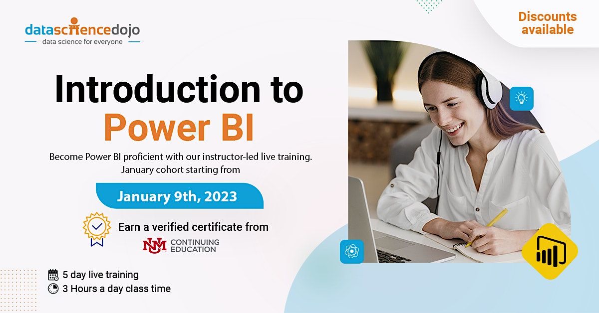 Introduction to Power BI January Cohort, January 9 to January 13 Online Event AllEvents.in