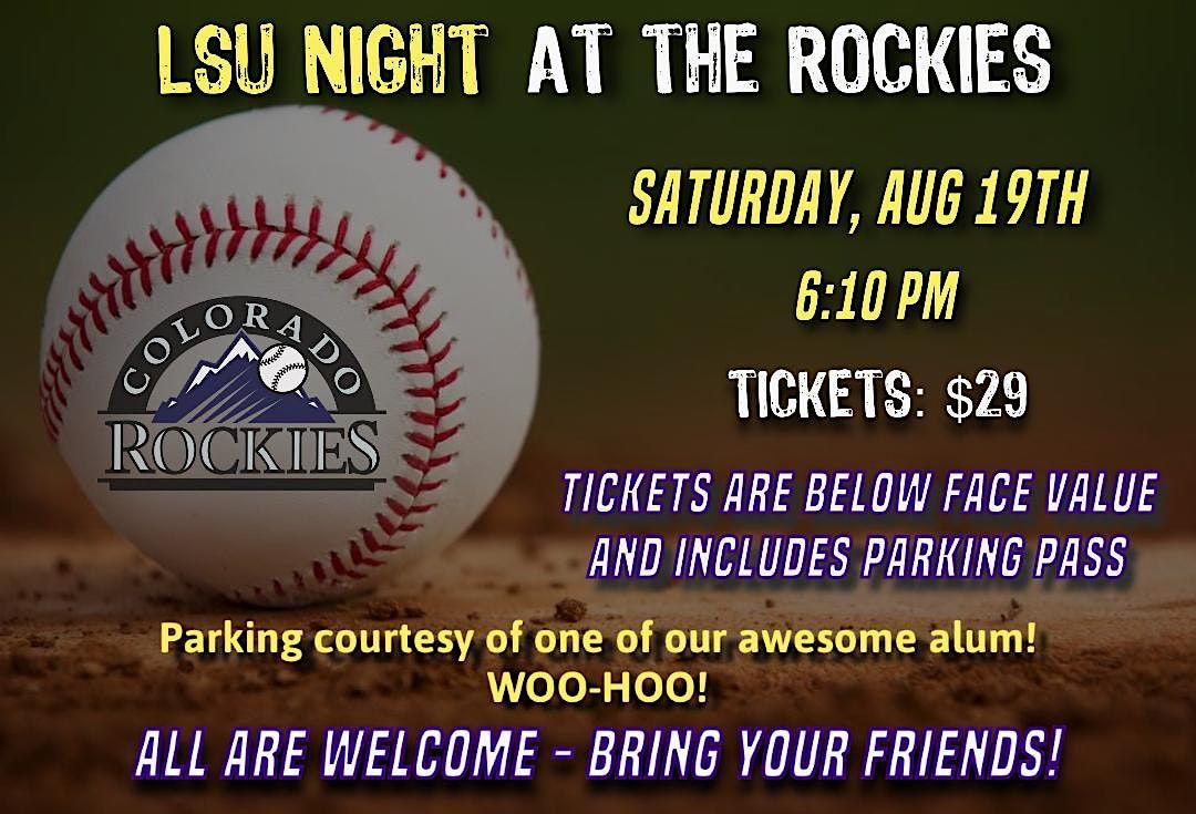 LSU Denver Night at The Rockies Baseball Game, Coors Field, Denver, 19