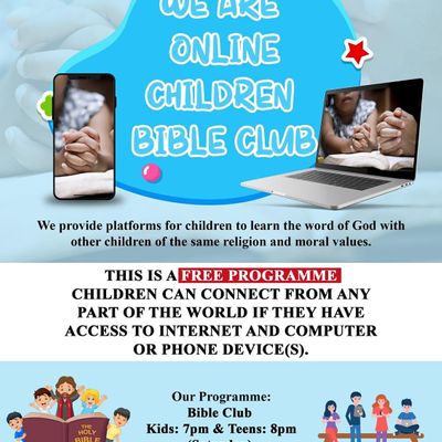 Free Online Children Bible Club  Registration