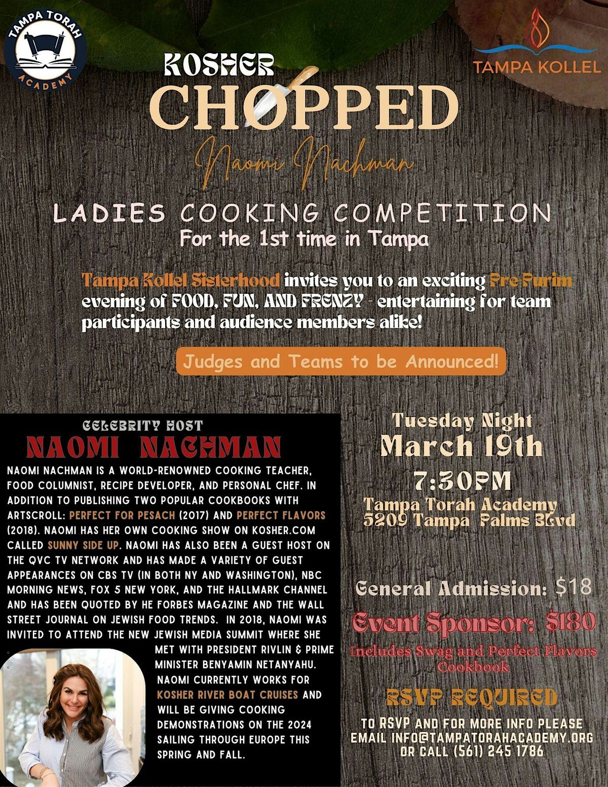 Kosher Chopped Tampa, Tampa Torah Academy, Tampa Palms Boulevard, Tampa