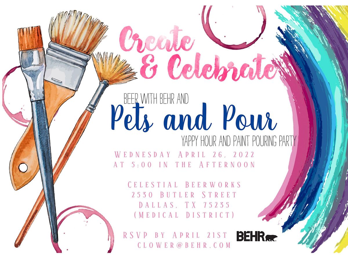 Pets and Paint Pouring Party by Behr Paint, Celestial Beerworks, Dallas