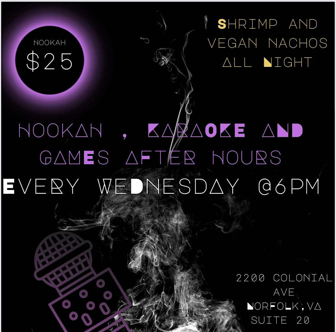 KARAOKE & HOOKAH NIGHT, 2200 Colonial Ave, Norfolk, October 4 2023