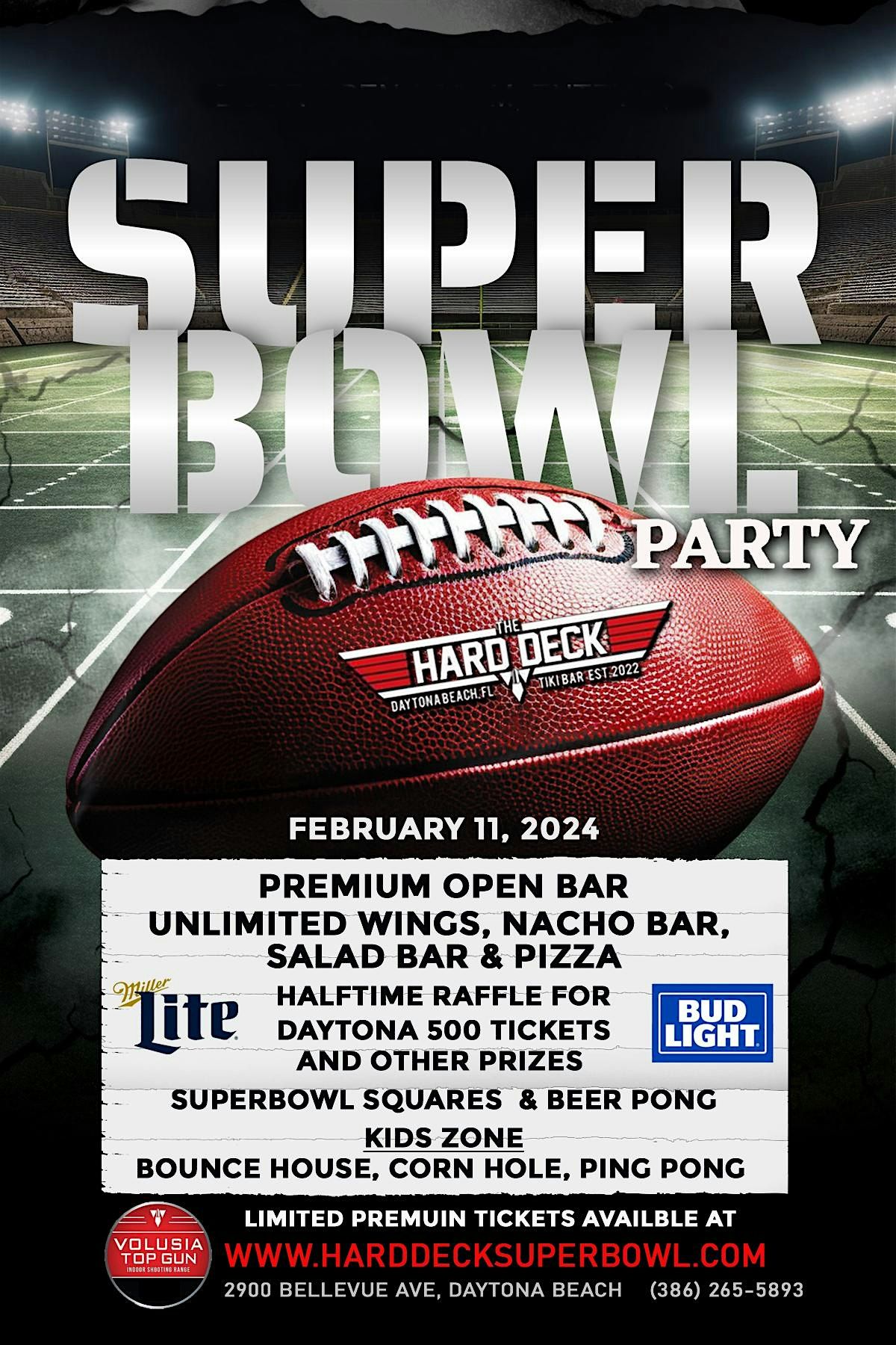 Hard Deck Super Bowl Party, Volusia Top Gun, daytona Beach, 11 February
