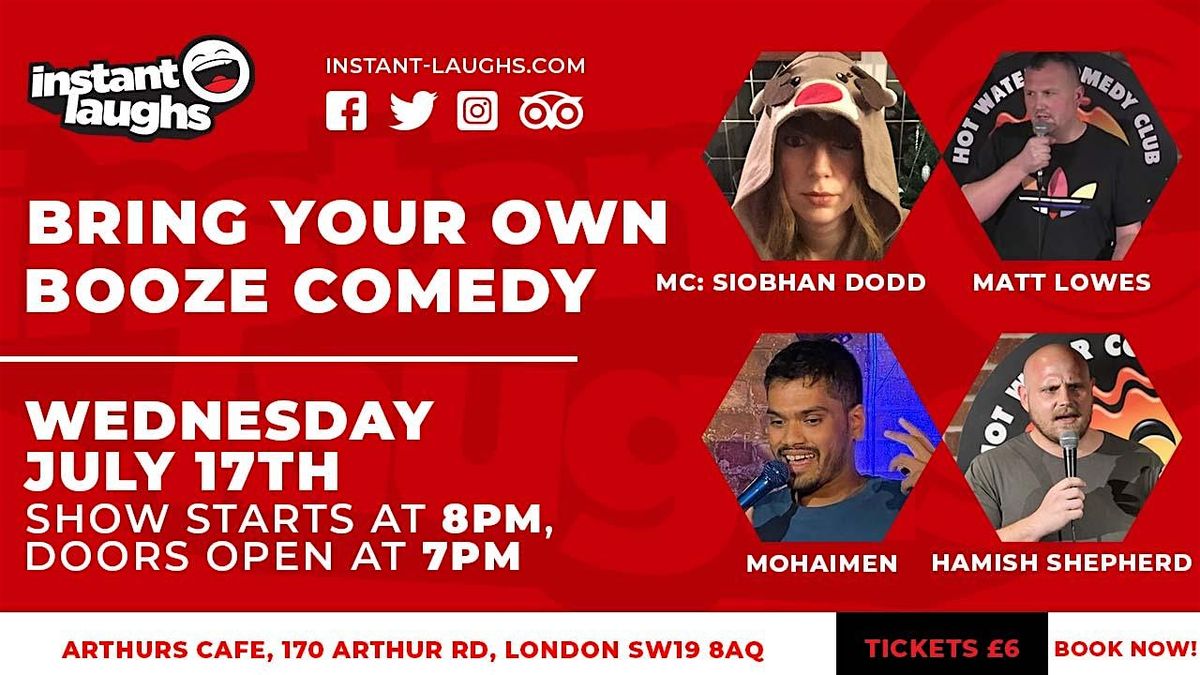 Bring your own booze comedy, Arthur's Cafe and Coffee Shop Wimbledon