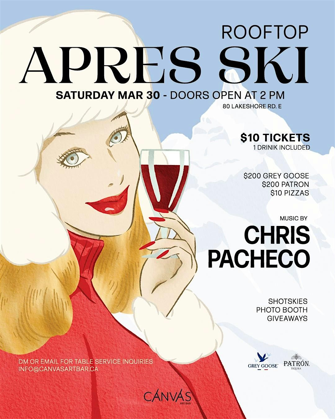 Rooftop Apres Ski, Canvas Art Bar, Mississauga, 30 March 2024