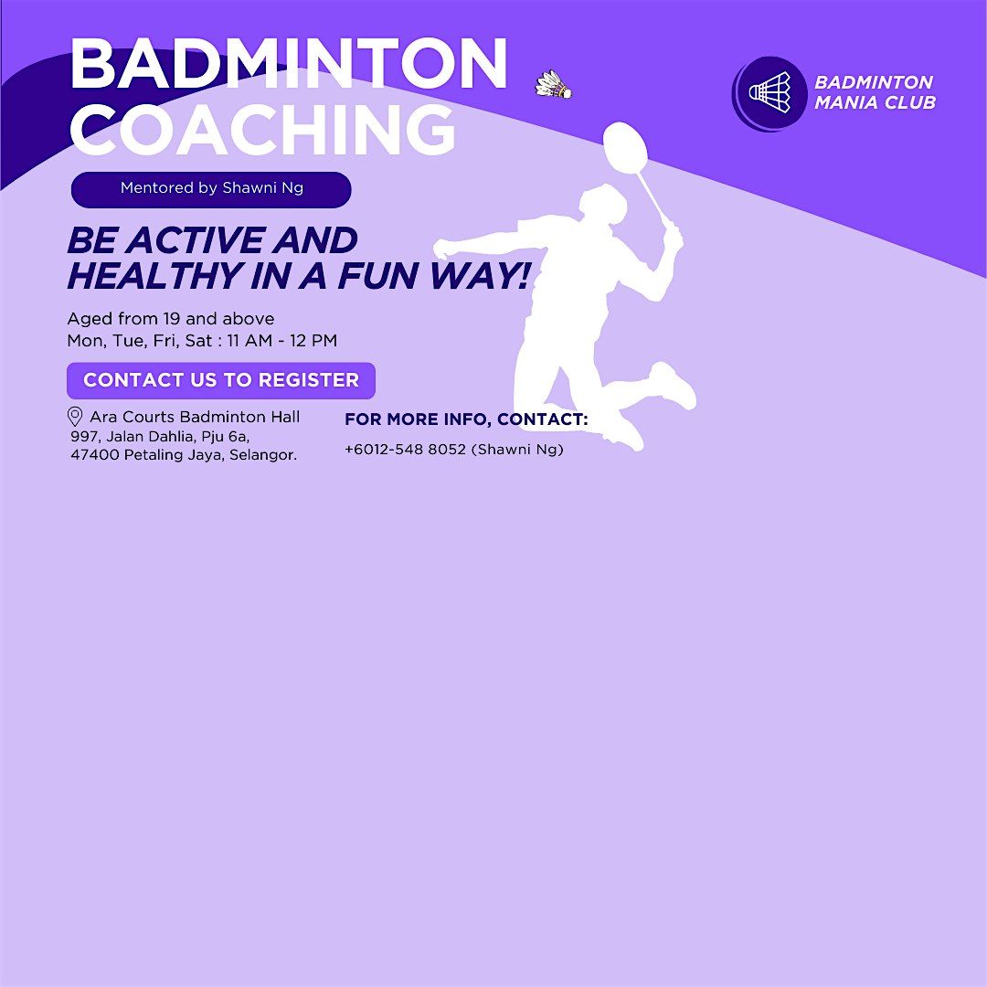 Adults Badminton Class In Petaling Jaya | Event in Petaling Jaya | AllEvents