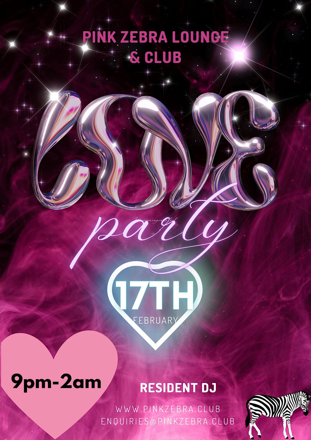 Pink Zebra Invites you to our Annual Love Party, Pink Zebra Club