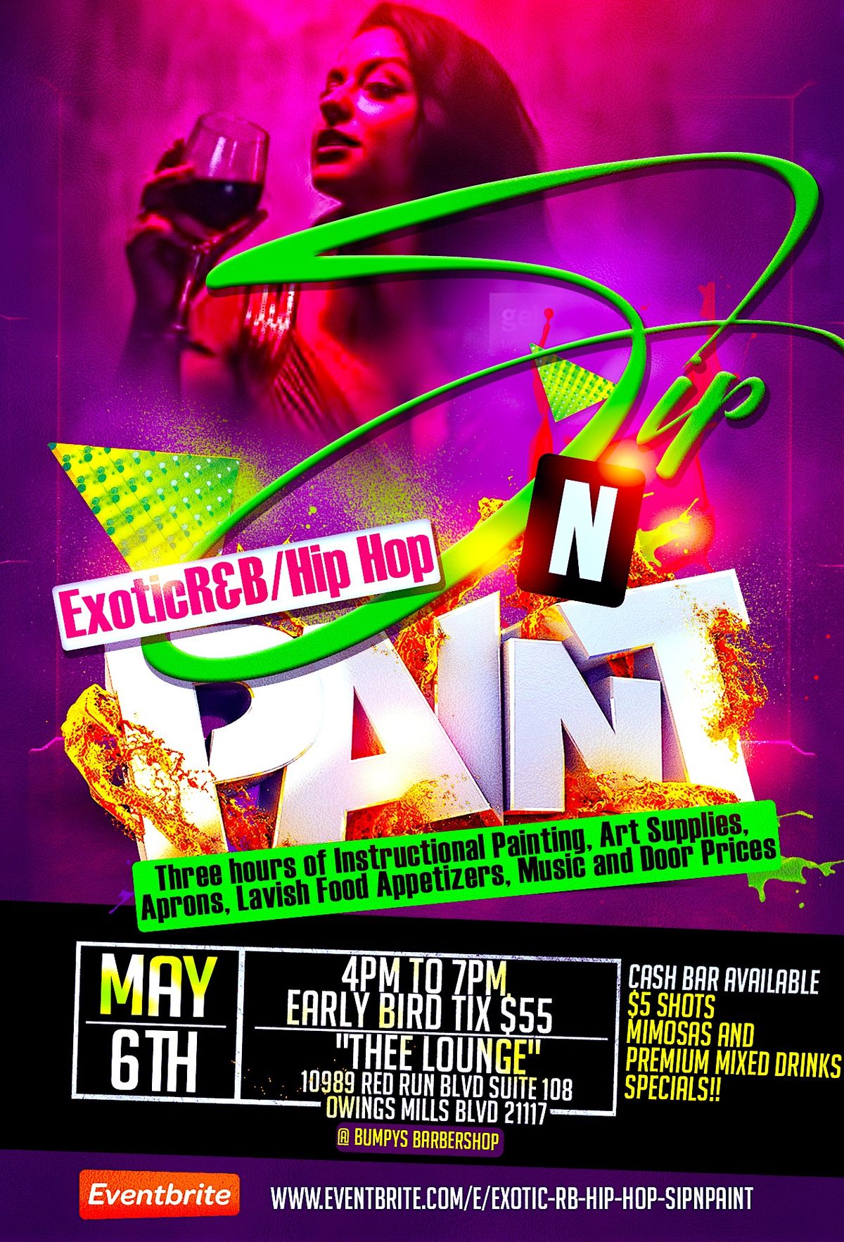 EXOTIC R&B/ Hip Hop Sip & Paint, THE LOUNGE BUMPY'S