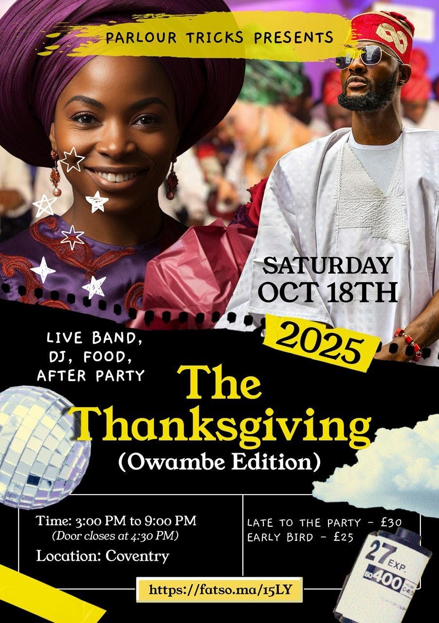 The Thanksgiving by Parlour Tricks, 18 October | Event in Coventry | AllEvents