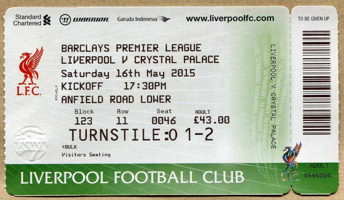 Liverpool FC vs Crystal Palace FC Tickets, 25 May | Event in Liverpool | AllEvents
