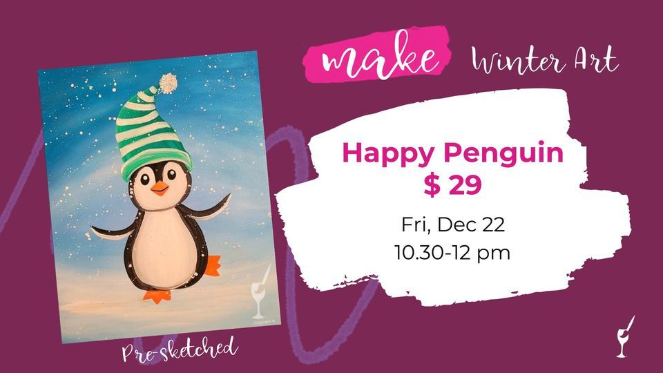 Happy Penguin (presketched) 29, Painting with a Twist (Evansville