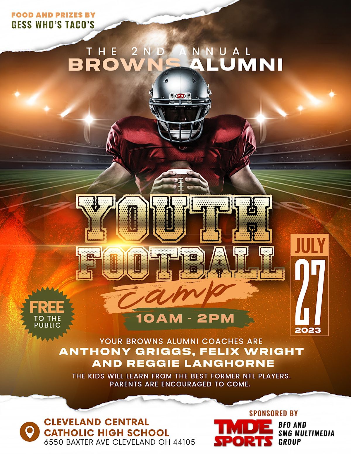 Help the kids attend a Browns Alumni Camp, 6550 Baxter Ave, Cleveland
