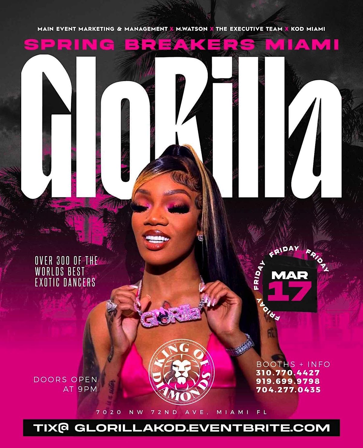 GLORILLA KOD MIAMI SPRING BREAKERS 2023, KOD Miami, 17 March to 18