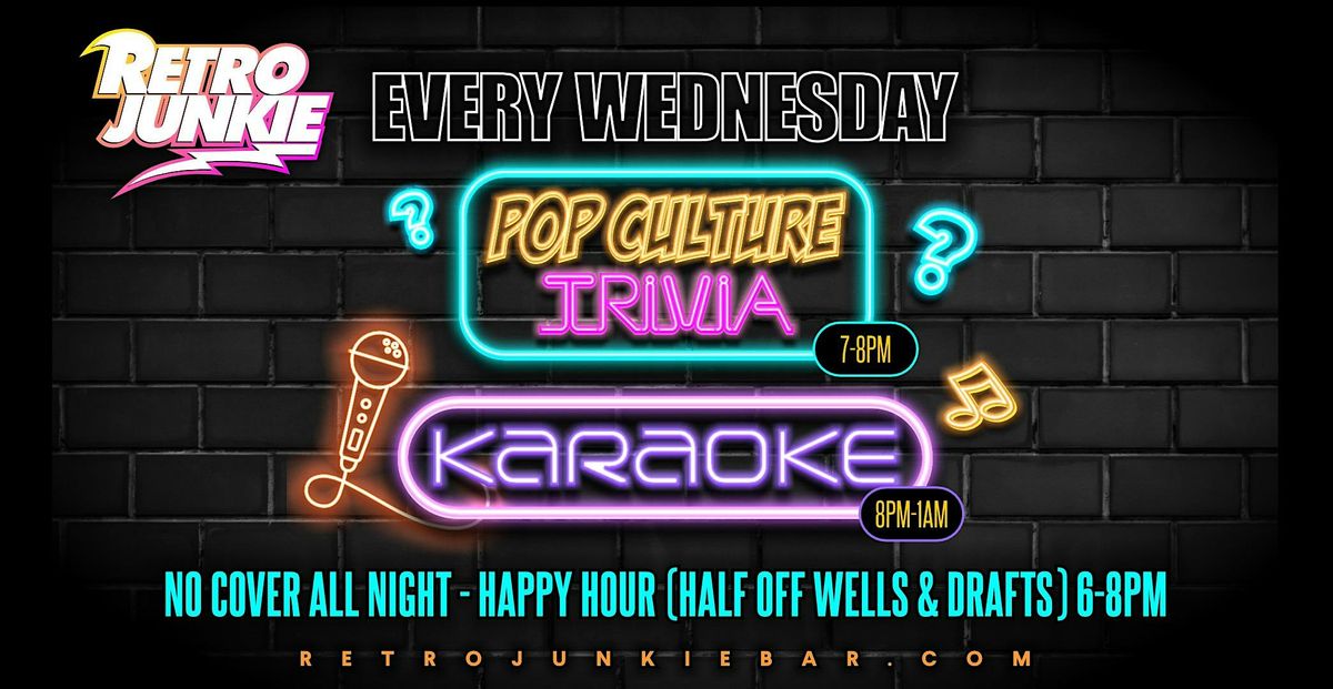 WEEKLY WEDNESDAY TRIVIA + KARAOKE NIGHT! (( FREE ADMISSION )), Retro