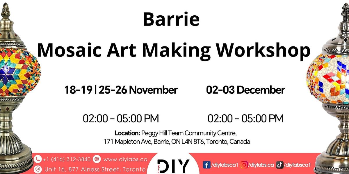 Barrie Mosaic Lamp Making Peggy Hill Team Community Centre