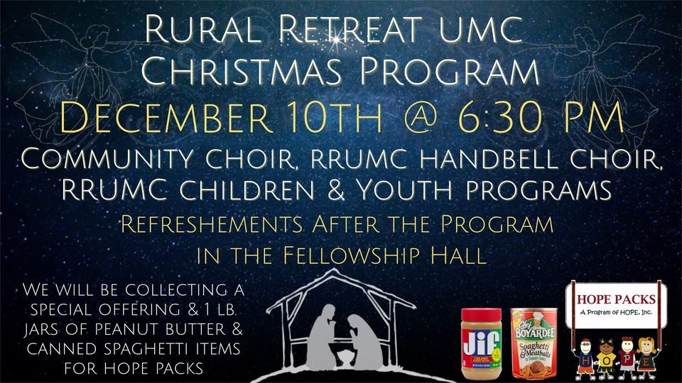 Christmas Program, Rural Retreat United Methodist Church, December 10
