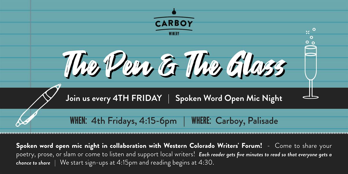 The Pen and The Glass Open Mic Night | Event in Palisade | AllEvents