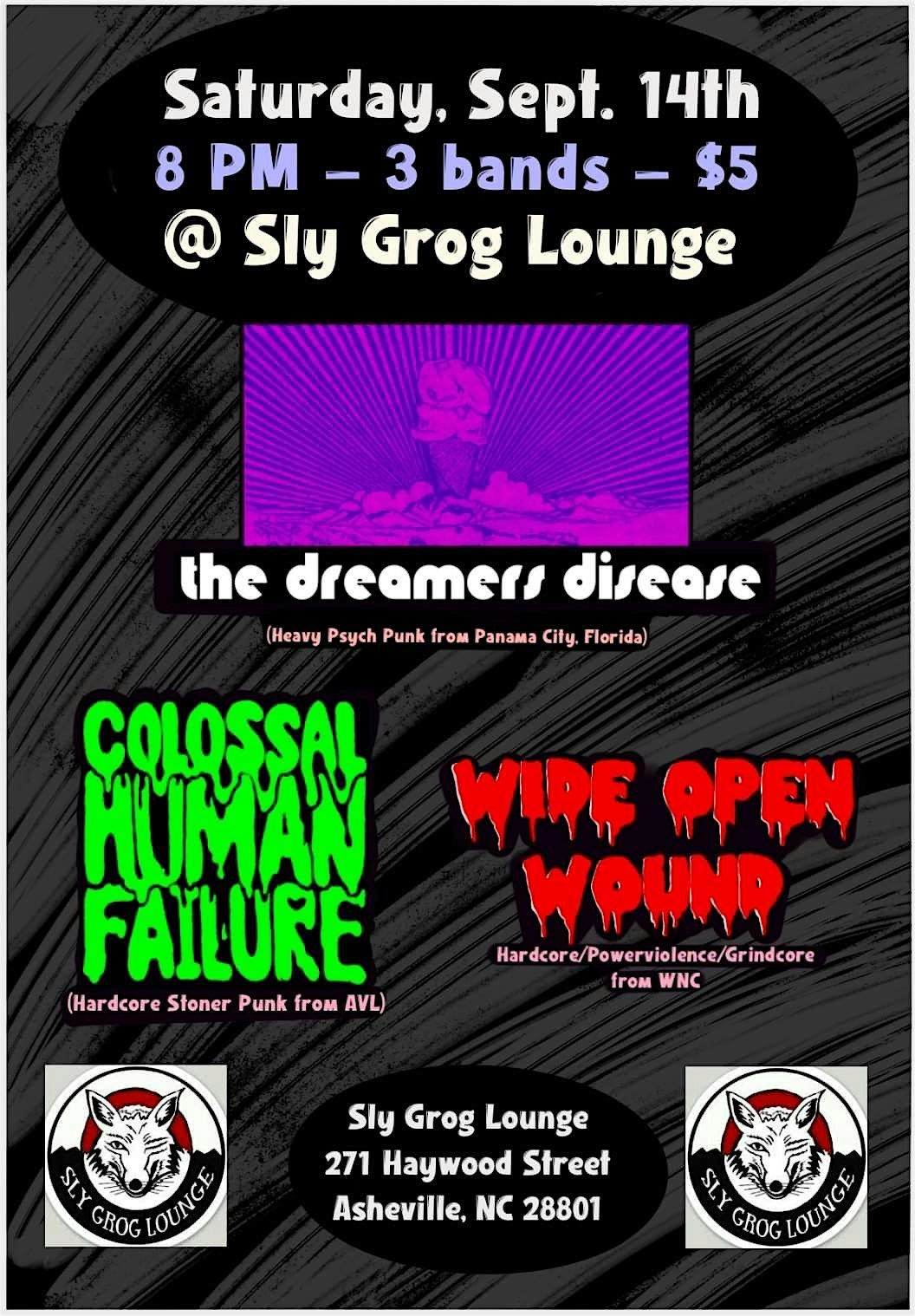 The Dreamers Disease // Colossal Human Failure // Wide Open Wound, Sly ...
