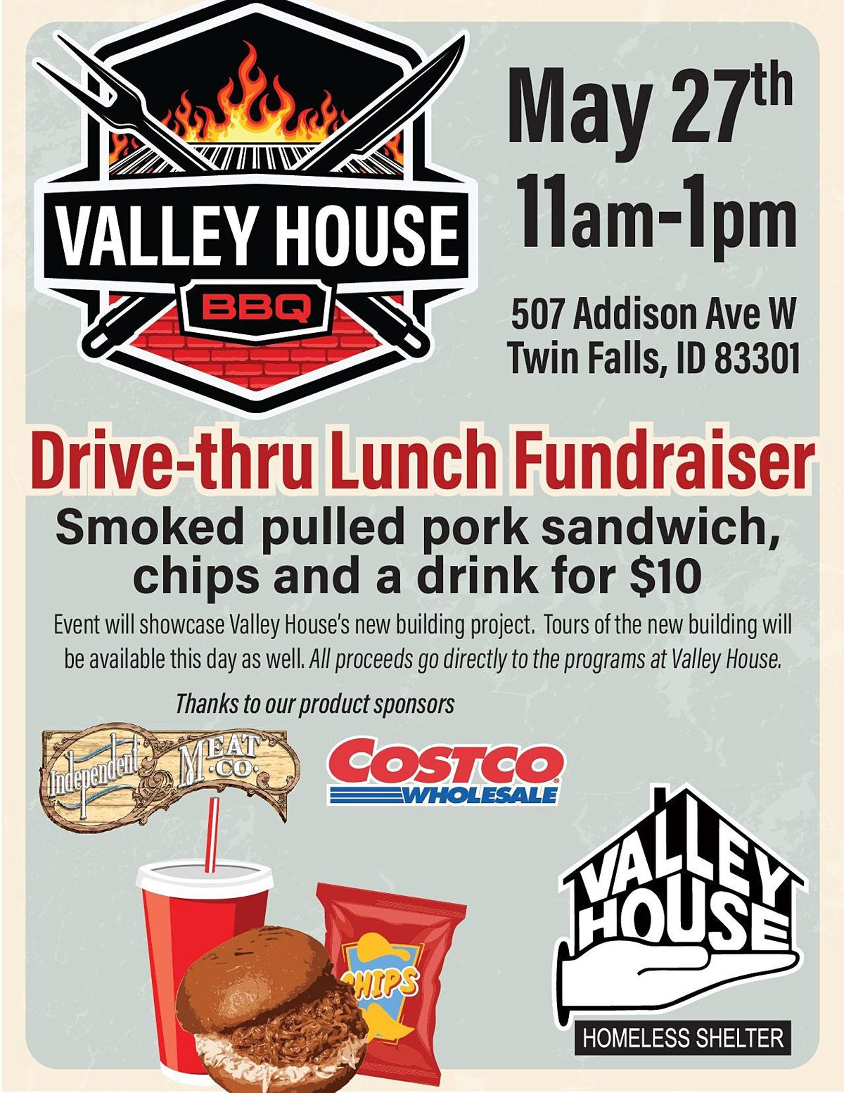 Valley House Lunch DriveThru BBQ Fundraiser, Valley House Homeless
