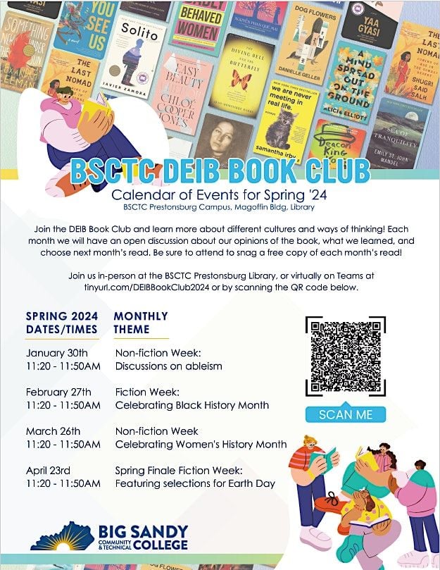 BSCTC DEIB Book Club, BSCTC Prestonsburg Library, 23 April 2024 |  AllEvents.in