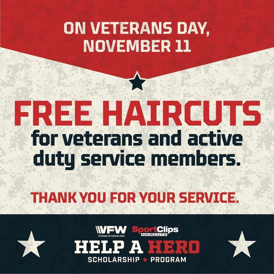 Veterans Day Free Haircuts, Sport Clips Haircuts of Bradenton