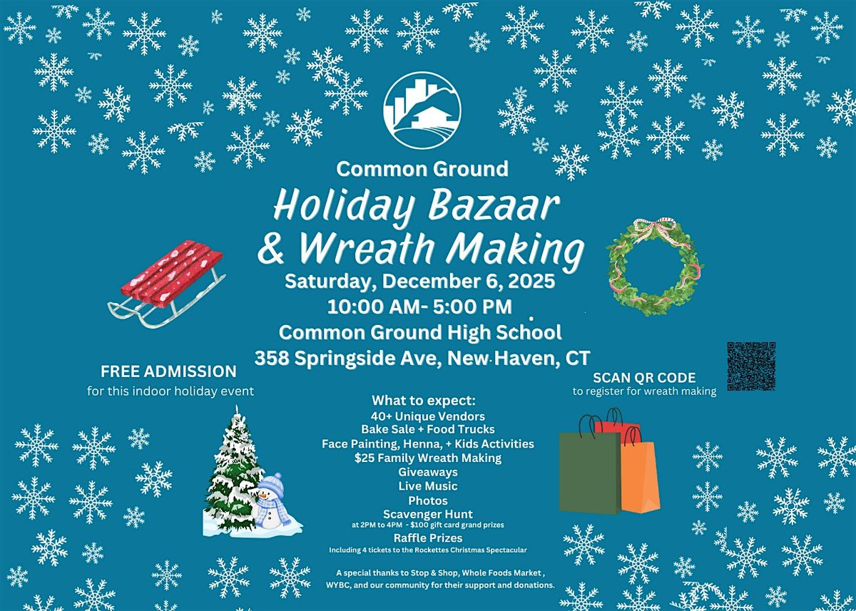 Holiday Bazaar & Wreath Making, 6 December | Event in New Haven | AllEvents